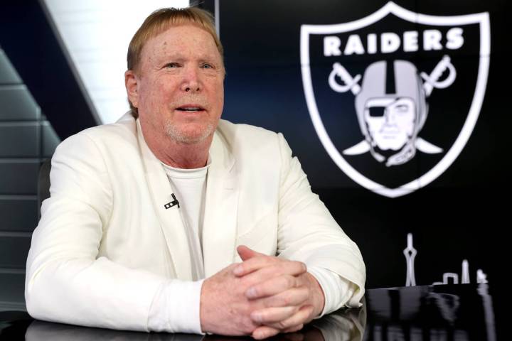 Raiders and Las Vegas Aces owner Mark Davis in the TV studio at Raiders’ headquarters in ...