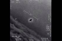 The image from video provided by the Department of Defense labelled Gimbal, from 2015, an unexp ...