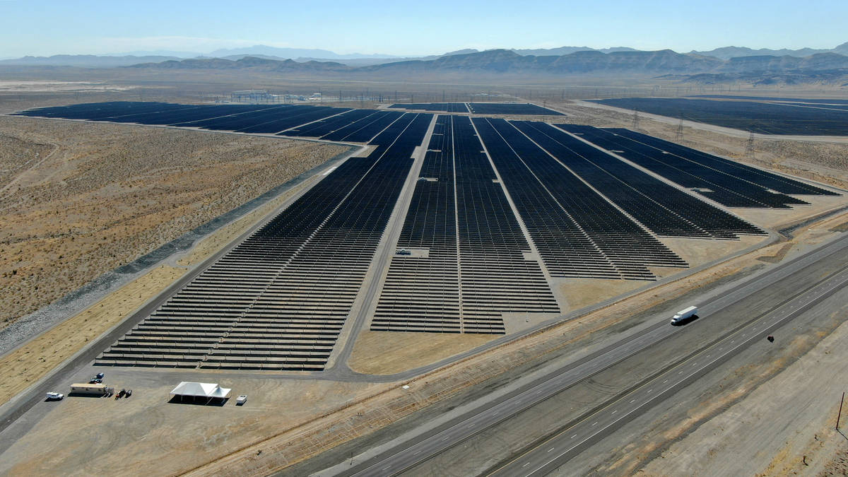 MGM’s 100 megawatt Mega Solar Array, located on 640 acres north of Las Vegas, will furni ...
