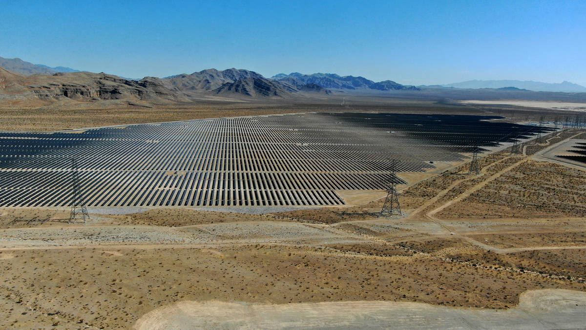 MGM’s 100 megawatt Mega Solar Array, located on 640 acres north of Las Vegas, will furni ...
