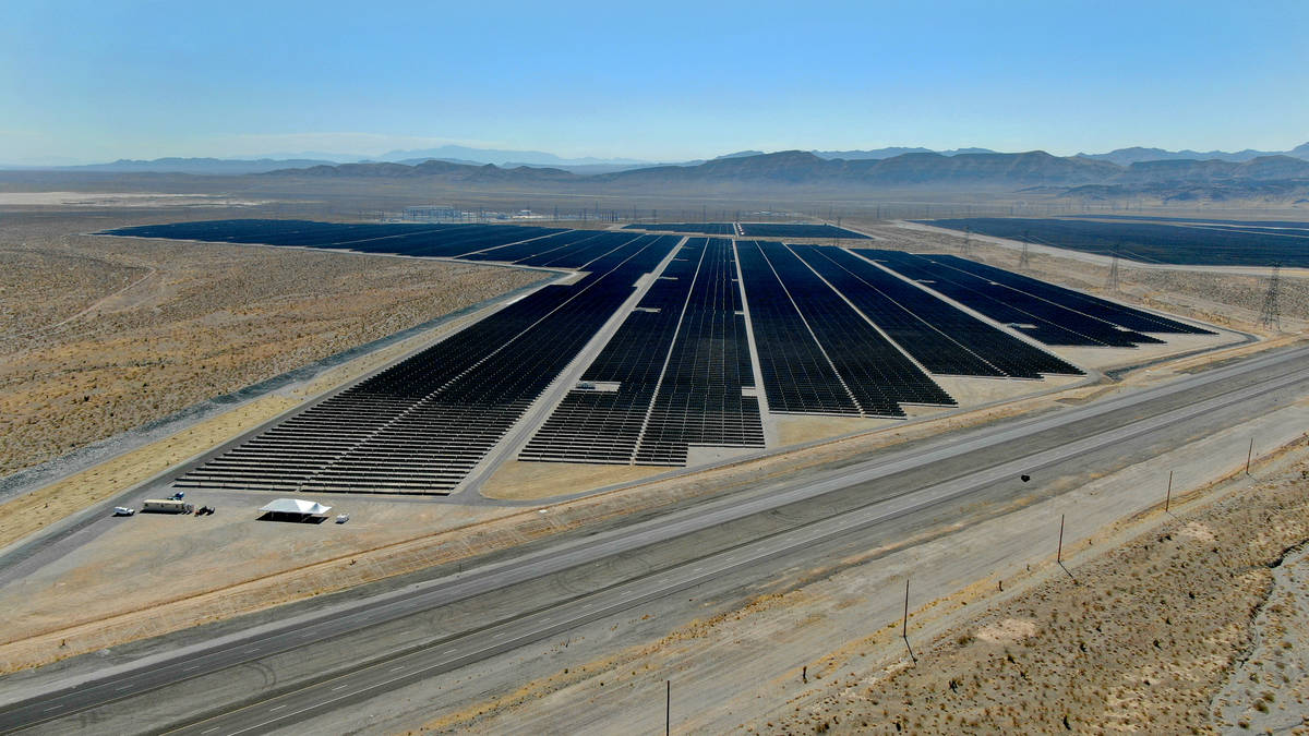 MGM’s 100 megawatt Mega Solar Array, located on 640 acres north of Las Vegas, will furni ...