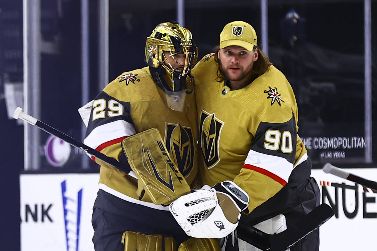 Marc-Andre Fleury and Robin Lehner Vegas Golden Knights Unsigned Gold  Alternate Jersey Touching Gloves vs. Arizona Coyotes Photograph · The World  Table Hockey Association, Inc.