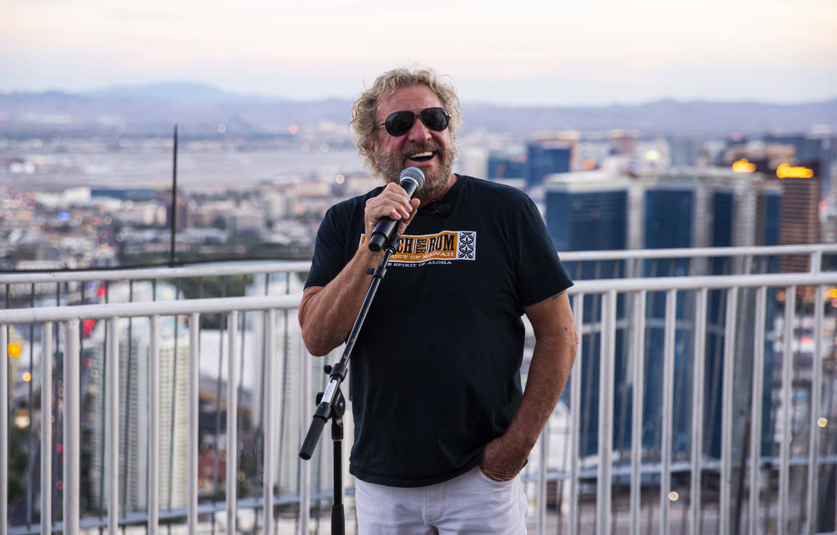 Sammy Hagar talks about his newly announced residency at The Strat, slated to begin Oct. 29, in ...