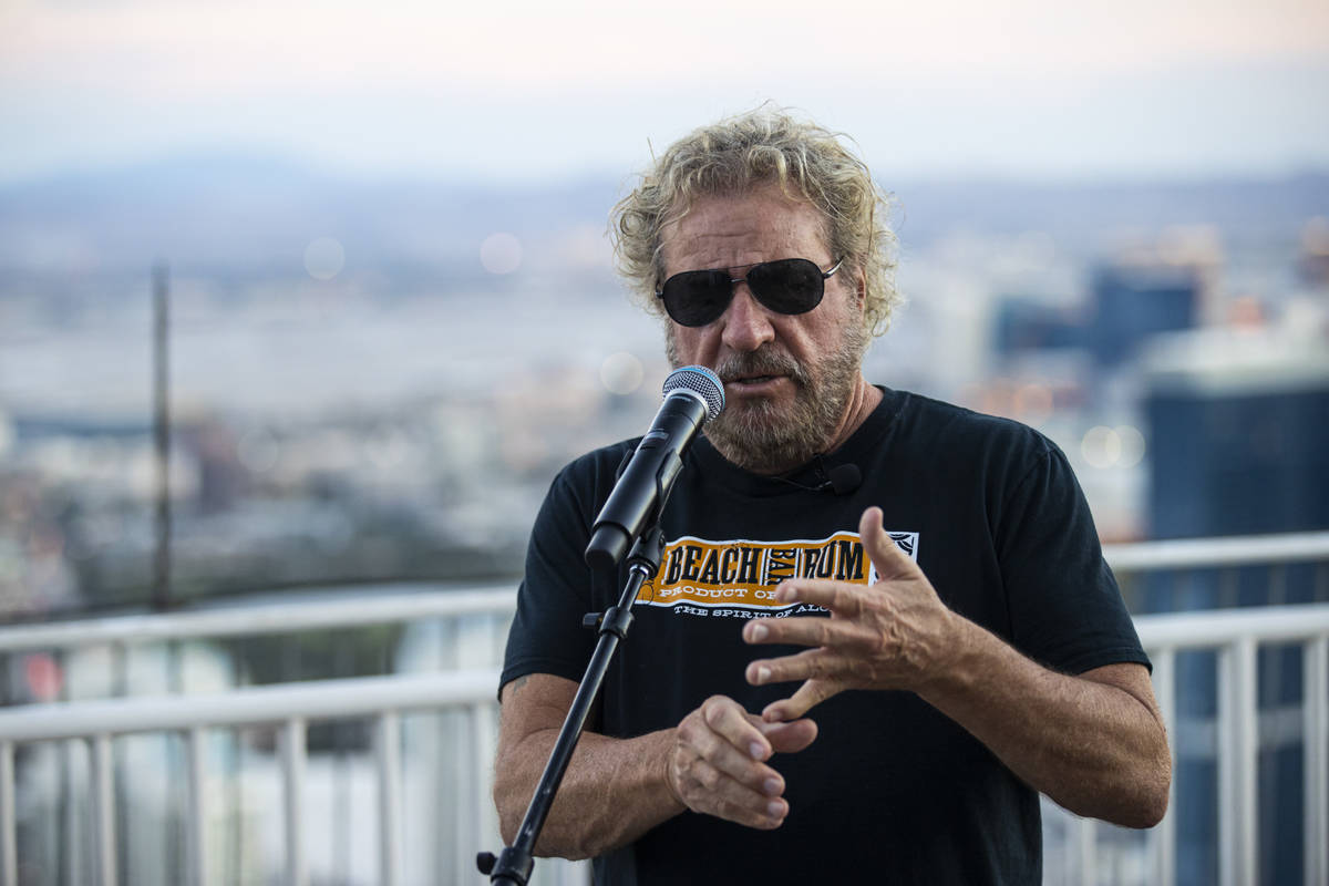 Sammy Hagar talks about his newly announced residency at The Strat, slated to begin Oct. 29, in ...