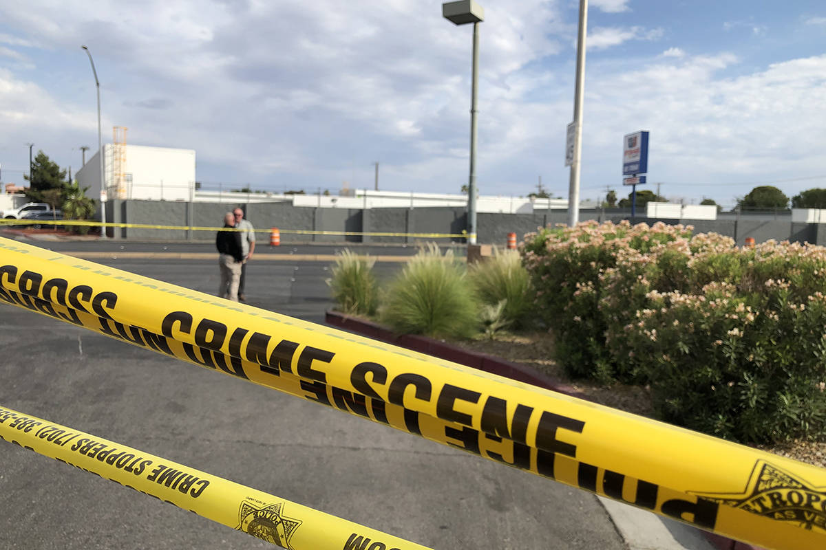 Homicide detectives investigate after a vehicle struck a pedestrian Tuesday, June 22, 2021, at ...