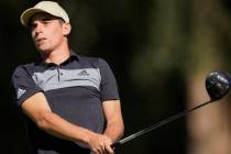 Joaquin Niemann, of Chile, tees off on the second hole during the third round of the Genesis In ...