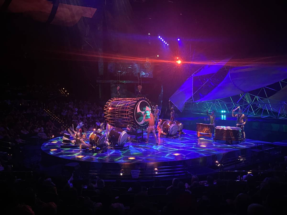 The show-closing segement of the reopening of "Mystere" at Treasure Island on Monday, June 28, ...