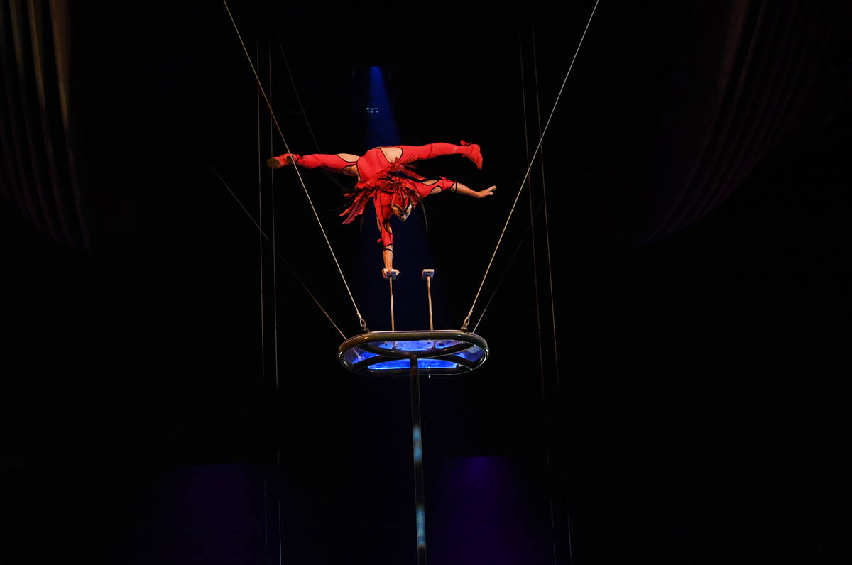Cirque du Soleil's "Mystère" artists perform at the reopening of "Mystère" at Treasure Island ...