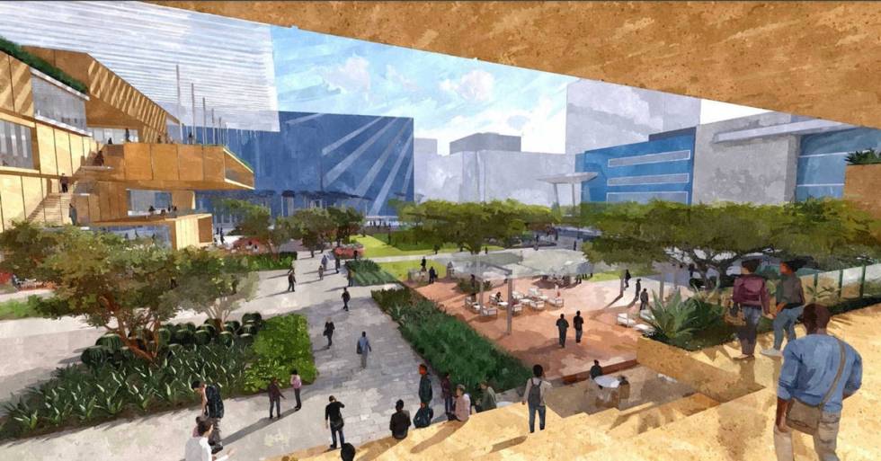 This rendering shows an image from LGA, BNIM and OJB, one of the three finalist designs for a p ...