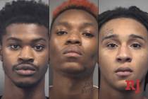 From left, Xavier Philpot, 20, Eelyzjah Barnett, 21, and Jaylyn Barnett, 18 (North Las Vegas Po ...