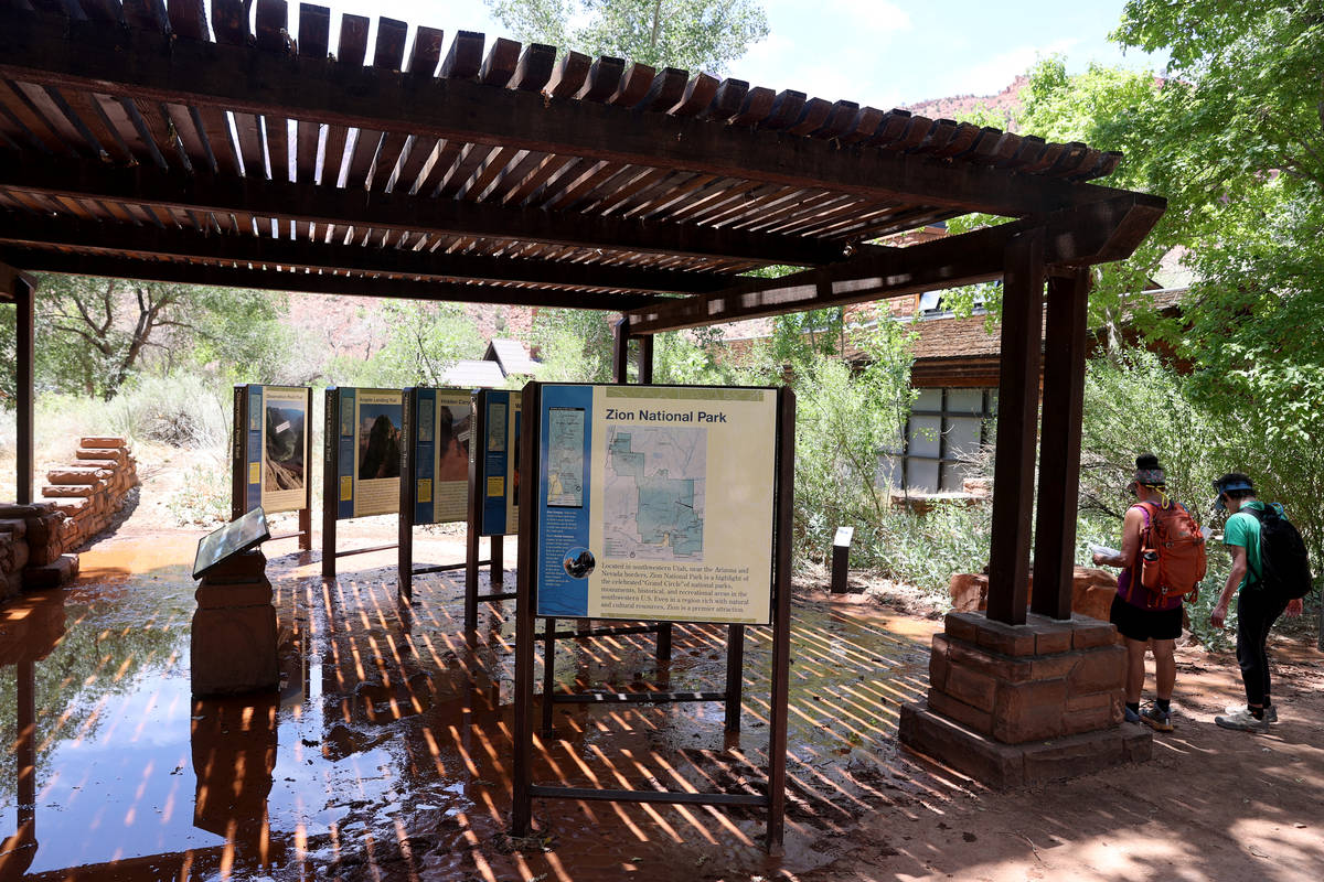 The Visitors Center in Zion National Park near Springdale, Utah shows remnants Wednesday, June ...