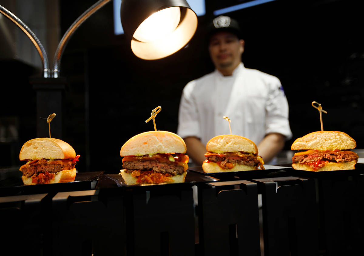 Holsteins' Gold Standard Burgers are served during an event of food and beverage experience at ...