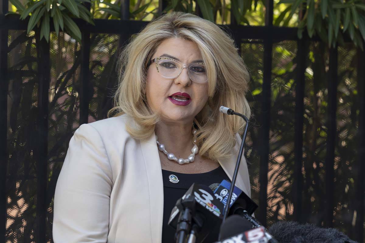 Las Vegas Councilwoman Michele Fiore during a press conference in August 2020. (Las Vegas Revie ...