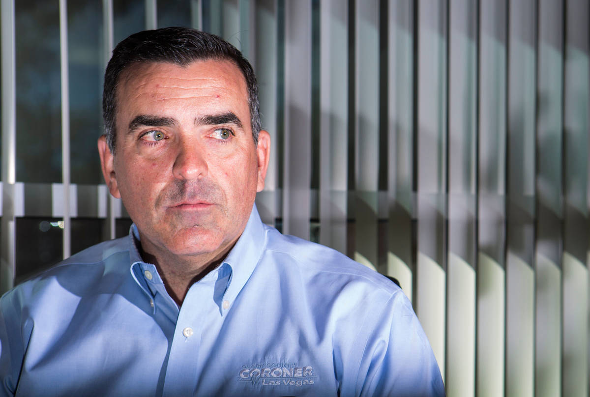 Clark County coroner John Fudenberg left office with a $175,000 retirement package. (Chase Stev ...