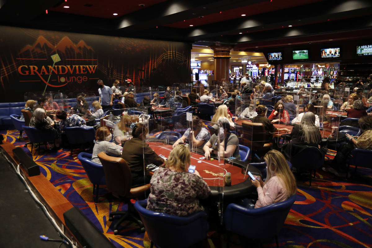 Women play in $175 No-Limit Hold'em Ladies tournament during 2021 Nevada State Ladies Poker Cha ...