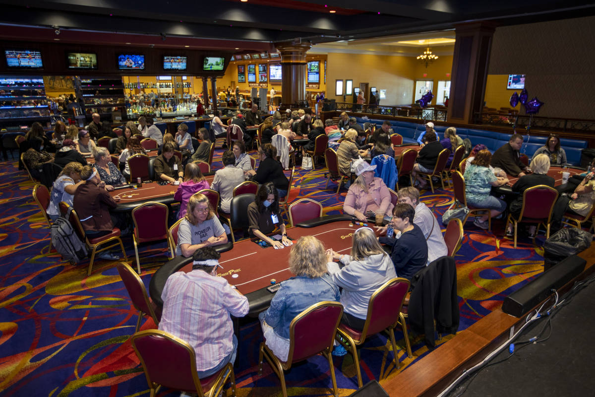 Players compete in the $350 buy-in Ladies International Poker Series (LIPS) championship within ...