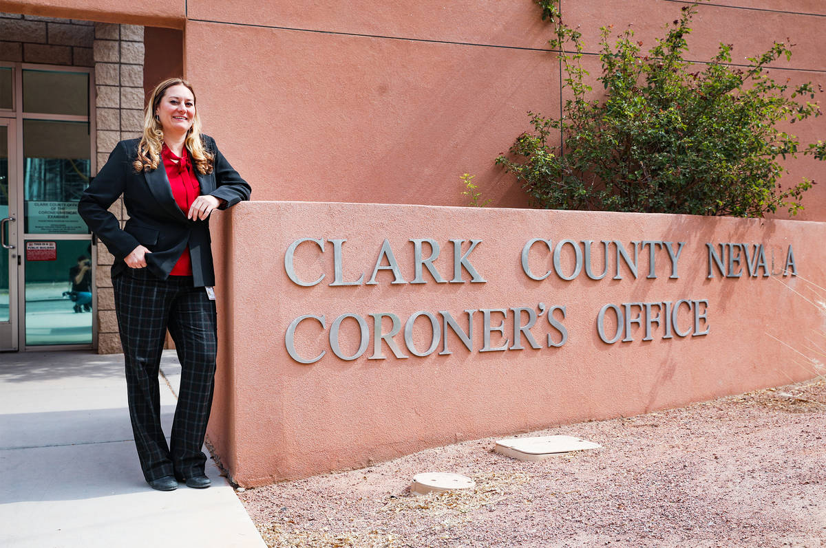 Clark County Coroner Melanie Rouse outside the coroner's office on June 17, 2021, in Las Vegas. ...