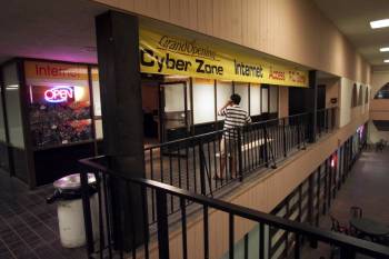 The now-shuttered Cyber Zone, located across from UNLV, in October 2001. Authorities have said ...