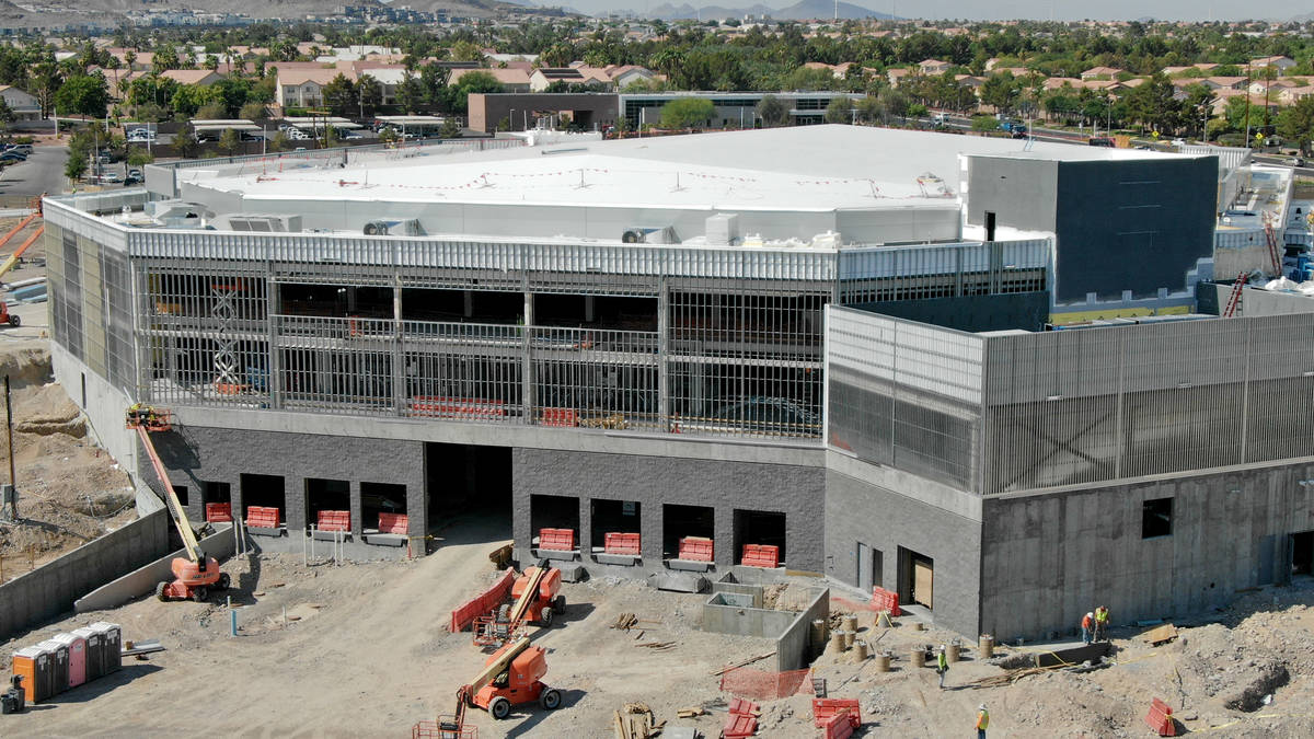 Aerial view of the Dollar Loan Center in Henderson, home to the Silver Knights hockey team, on ...