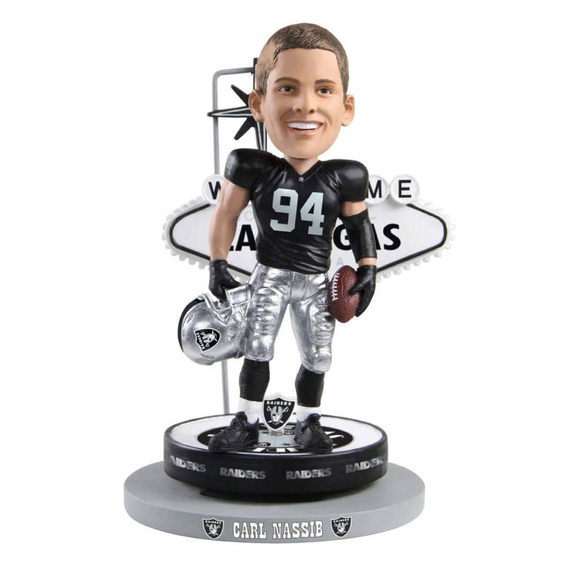 FOCO unveiled a new bobblehead Friday featuring the Raiders' defensive end in his gameday best ...