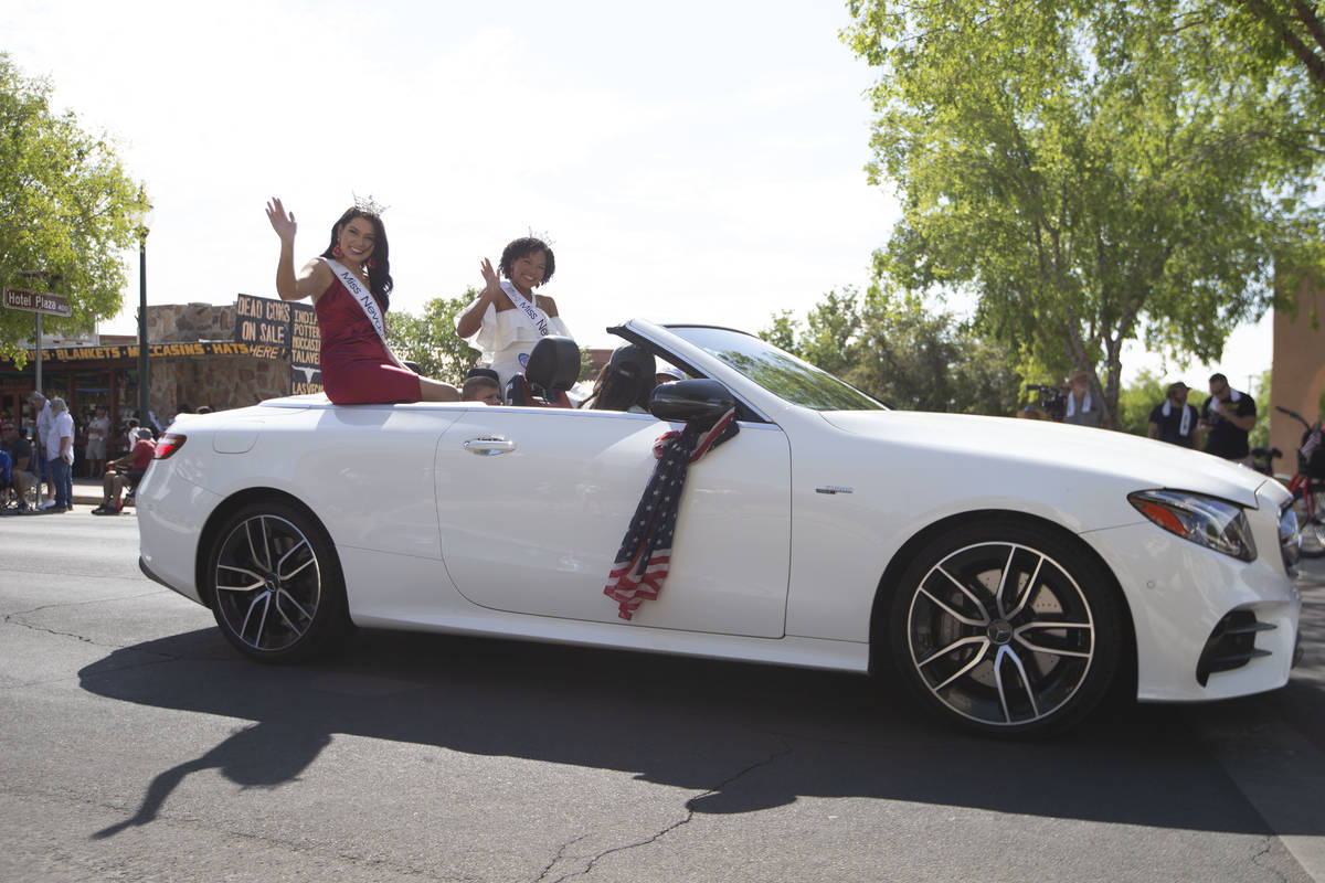 Miss Nevada 2021 Macie Tuell, left, and Miss Nevada's 2021 Outstanding Teen Isabella McGinnis w ...