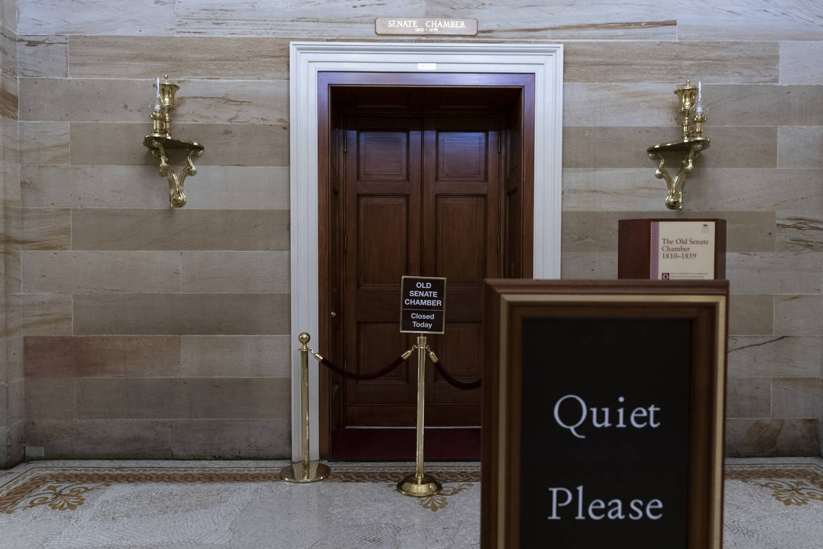 This June 30, 2021, photo shows the Old Senate Chamber in the Capitol in Washington. The U.S. C ...