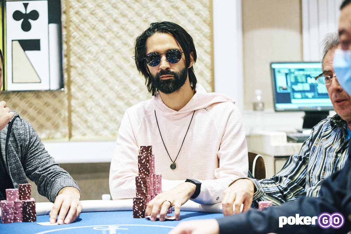 Andrew Moreno plays on an earlier day of the Wynn Millions. (Antonio Abrego/PokerGO)