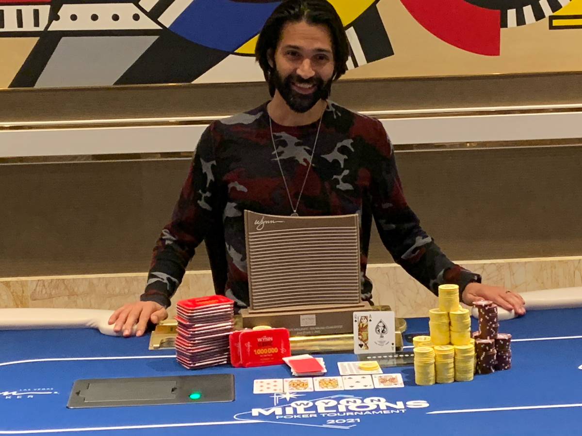 Andrew Moreno after winning the Wynn Millions on Saturday, July 3, 2021, at the Wynn poker room ...