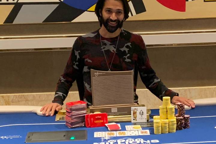 Andrew Moreno after winning the Wynn Millions on Saturday, July 3, 2021, at the Wynn poker room ...