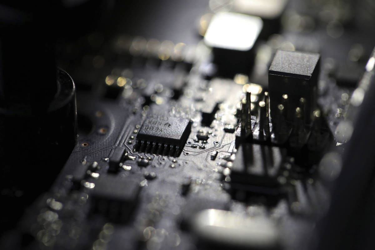 FILE - This Feb 23, 2019, file photo shows the inside of a computer in Jersey City, N.J. A rans ...