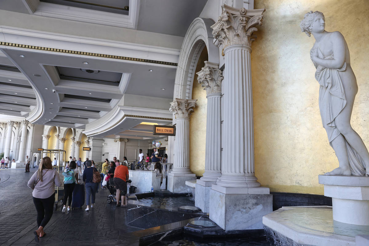 The porte-cochre at Caesars Palace on the Las Vegas Strip Tuesday, June 6, 2021. Caesars ...