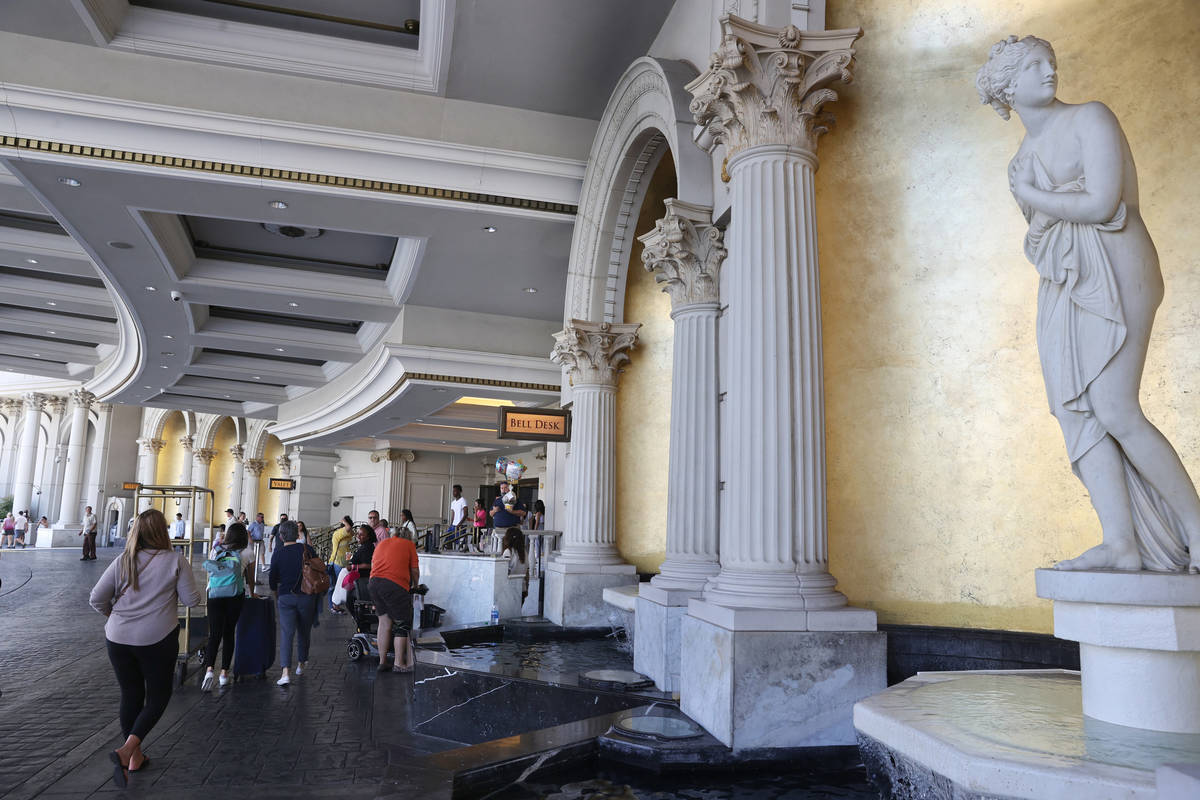 The porte-cochre at Caesars Palace on the Las Vegas Strip Tuesday, June 6, 2021. Caesars ...