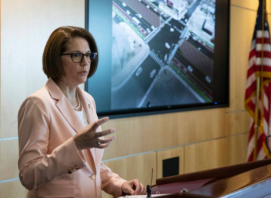 U.S. Sen. Catherine Cortez Masto, D-Nev., speaks about the $39.8 million in federal funding she ...