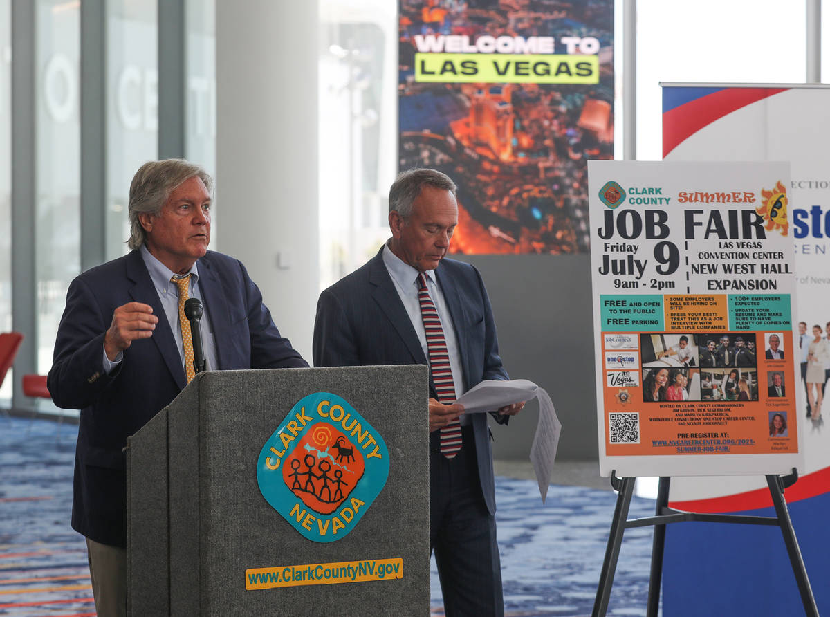 Clark County Commissioner Tick Segerblom urges the public not to wait until unemployment benef ...