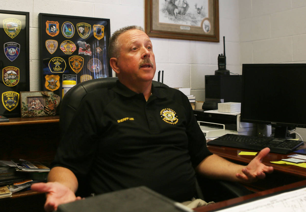 Lincoln County Sheriff Kerry Lee at the Lincoln County Sheriff's Office in Pioche on June 13, 2 ...