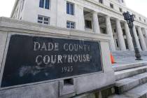 This Oct. 8, 2020 photo shows the Miami-Dade County Courthouse in Miami. Officials say the Mia ...