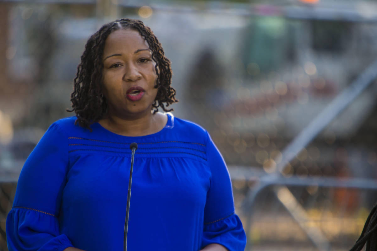 Charlottesville Mayor Nikuyah Walker speaks before the removal of the monuments of Confederate ...