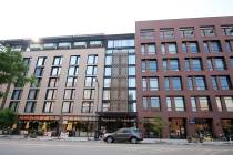 A vehicle stands in the loading zone outside the Maven Hotel Sunday, July 11, 2021, in lower do ...