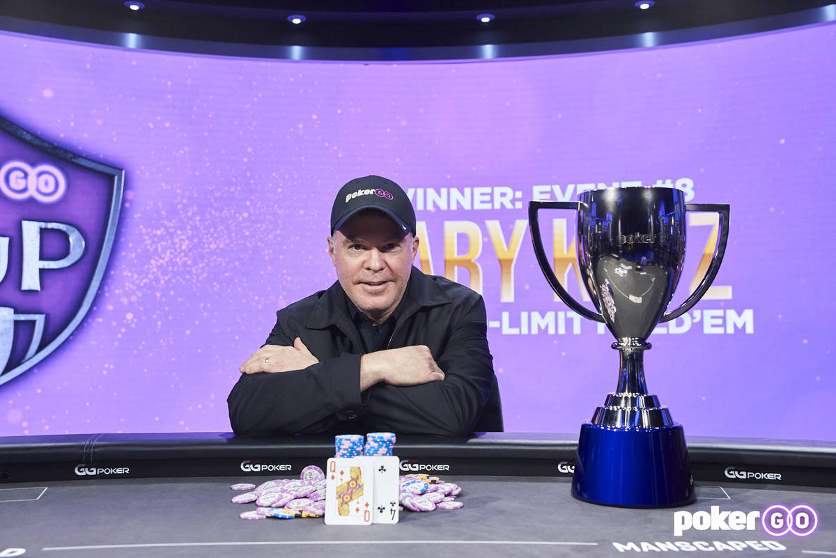 Cary Katz after winning the $100,000 buy-in PokerGO Cup Main Event on Wednesday, July 14, 2021, ...