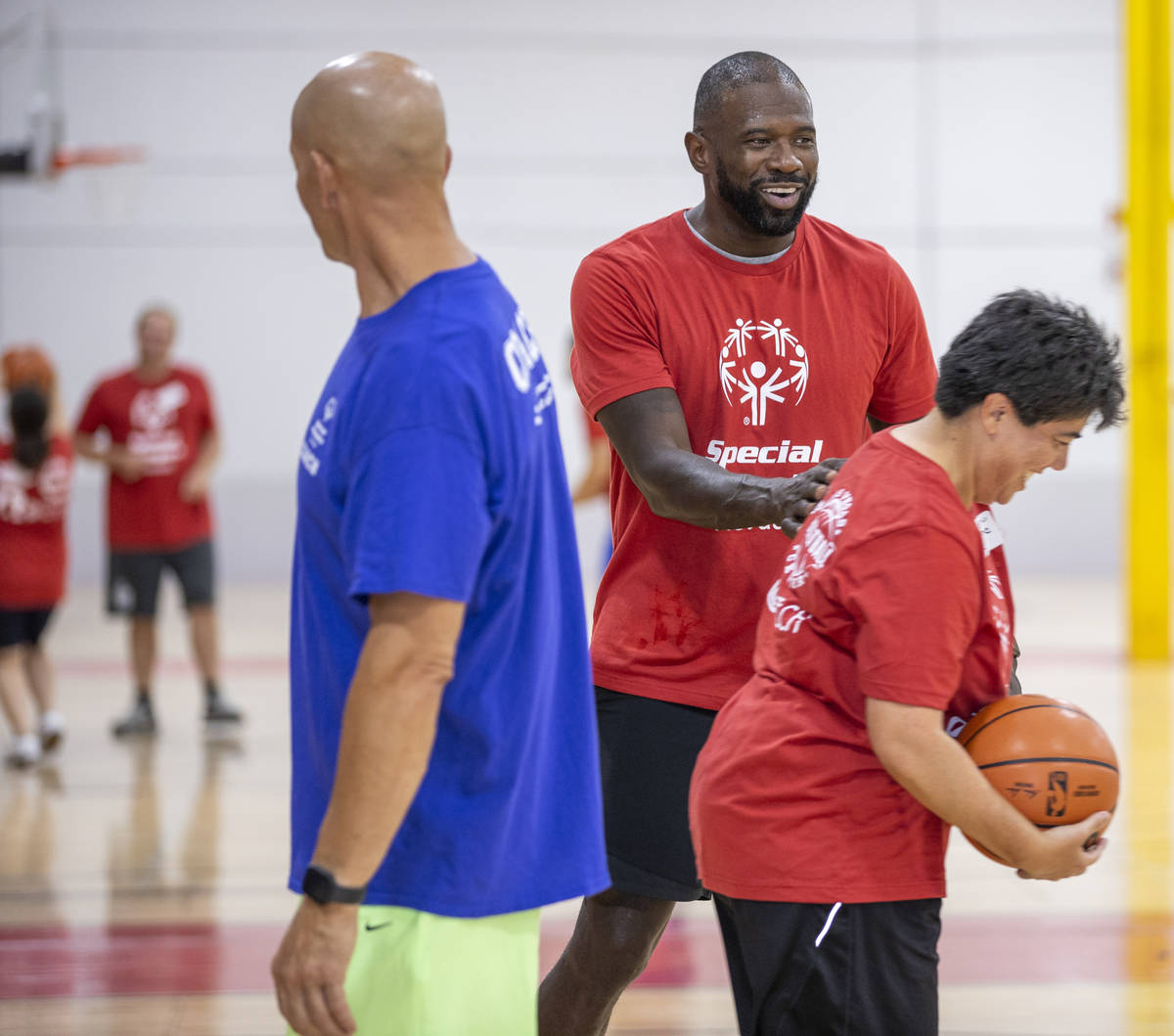 Special impermanent  and two-time NBA Slam Dunk Champion Jason Richardson congratulates subordinate    Christi ...