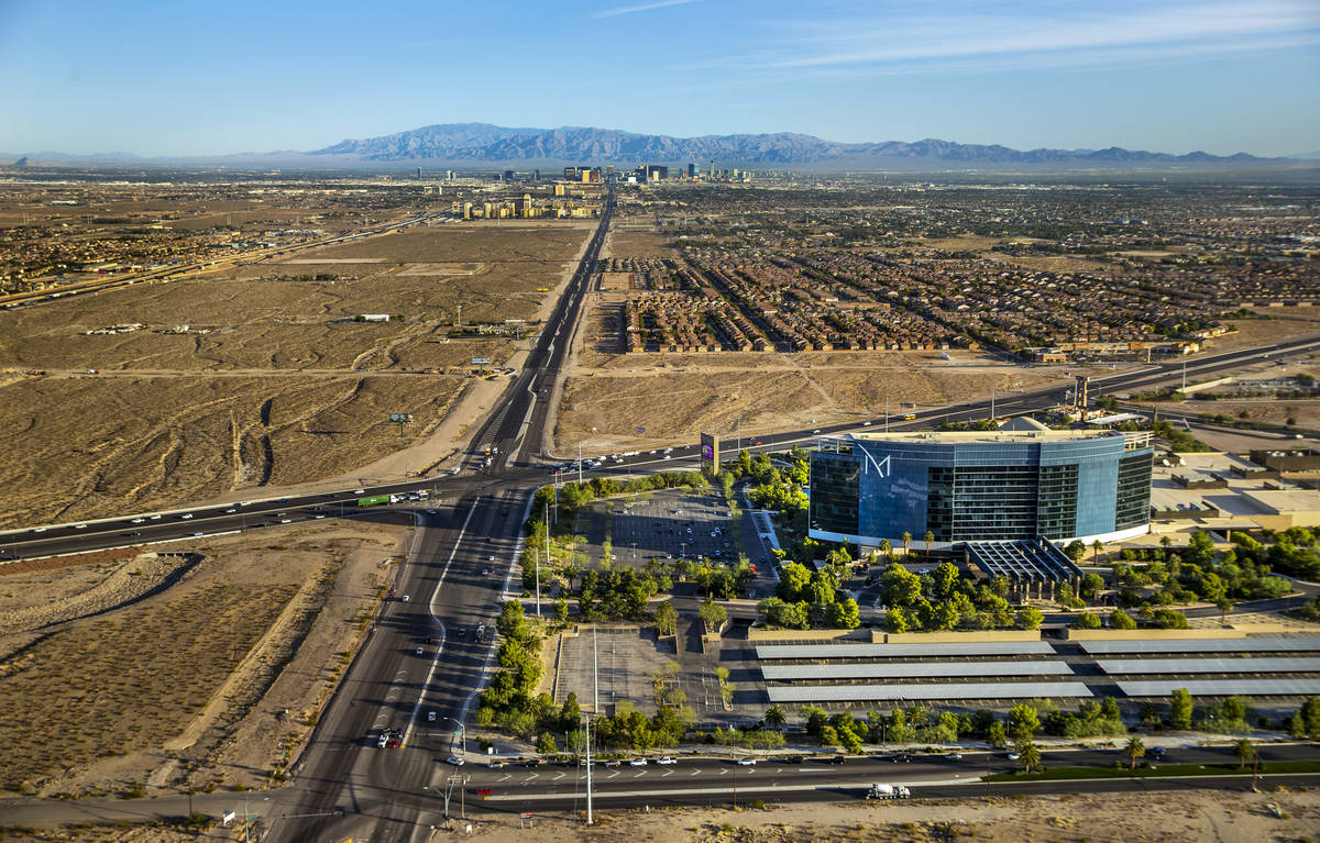 Las Vegas Boulevard stretches north near the M Resort at St. Rose Parkway on Wednesday, Oct. 16 ...