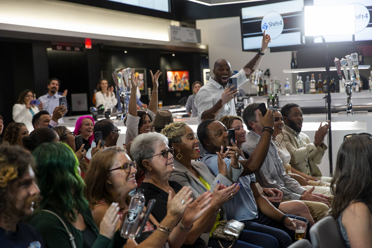 The crowd cheers as Any Occasion Baskets wins the "Small Business Showcase," a prize sponsored ...