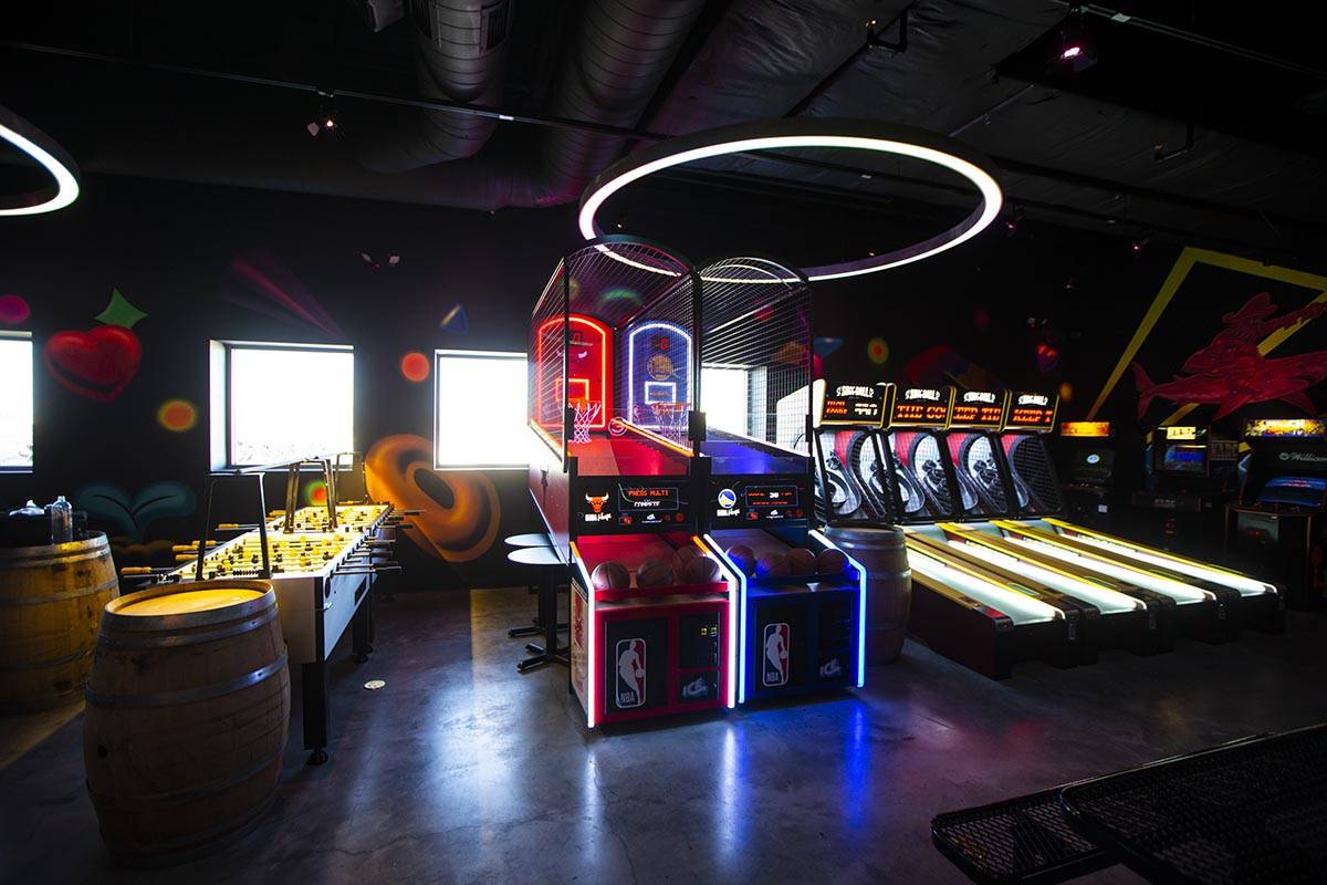 A view of second level of the Emporium arcade bar at Area15 in Las Vegas on Thursday, Feb. 4, 2 ...