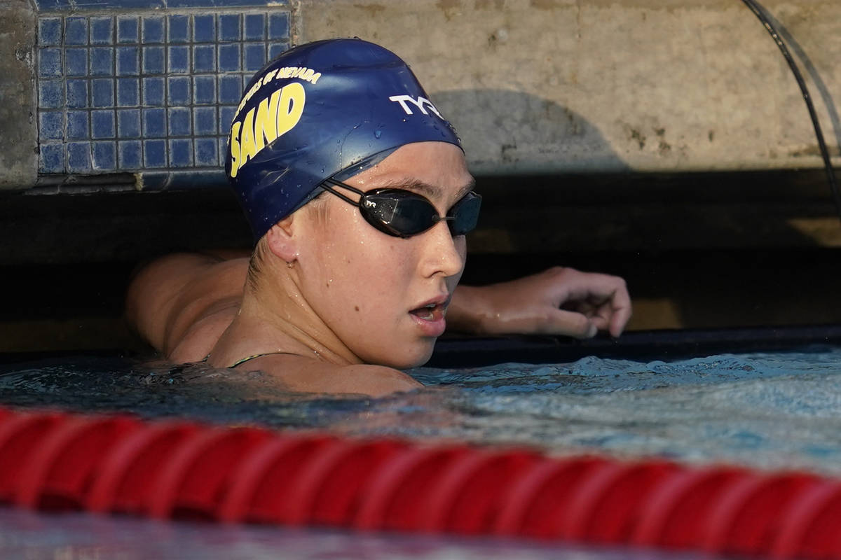 Erica Sullivan looks at the scoreboard after competing in the women's 800 freestyle at the U.S. ...