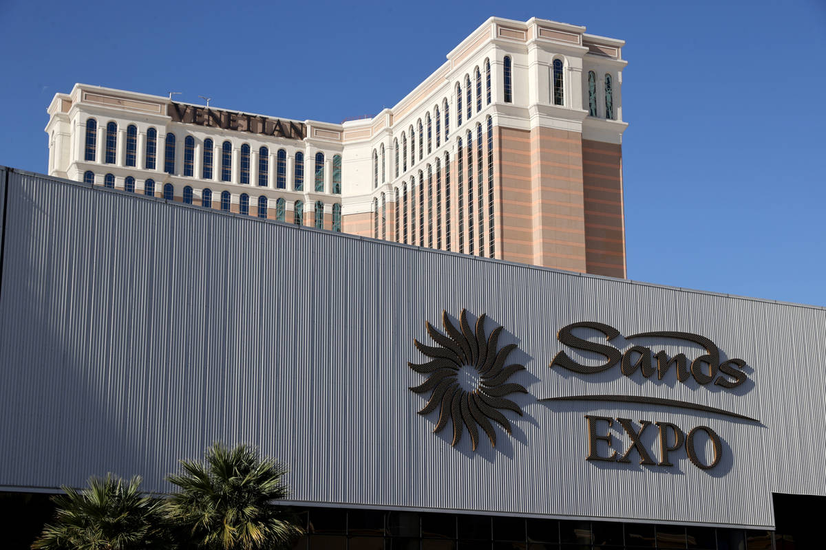This March 3, 2021, file photo shows The Venetian and Sands Expo on the Strip in Las Vegas. (K. ...