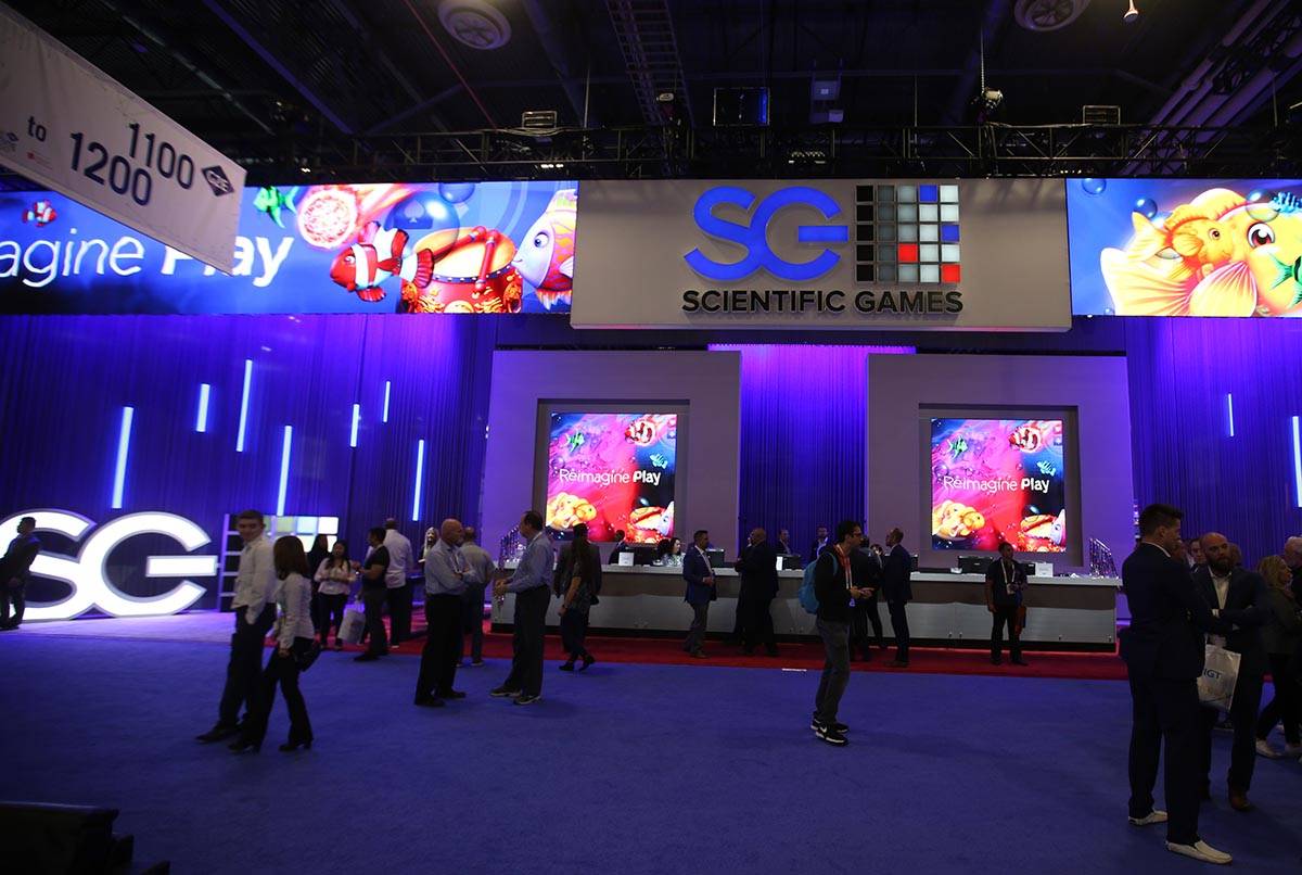 The Scientific Games Corp. booth at the 2019 Global Gaming Expo at the Sands Expo and Conventio ...