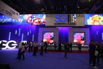 The Scientific Games Corp. booth at the 2019 Global Gaming Expo at the Sands Expo and Conventio ...