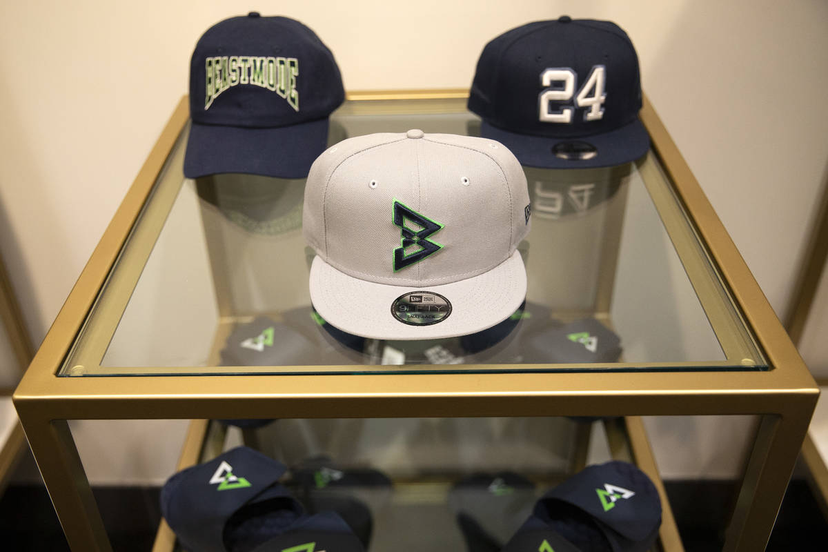 Hats are for sale at the opening of Beast Mode, NFL running back Marshawn Lynch's store, in The ...
