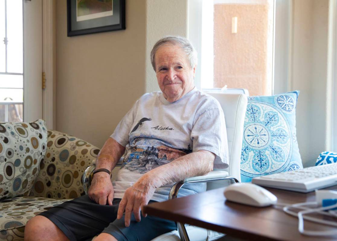 Byron Peterson, who has Wernicke's aphasia, a speech and comprehension disorder, poses for a po ...