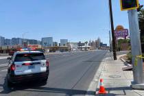 Tropicana Avenue is closed from Dean Martin Drive to Valley View Boulevard as Las Vegas po ...